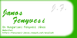 janos fenyvesi business card